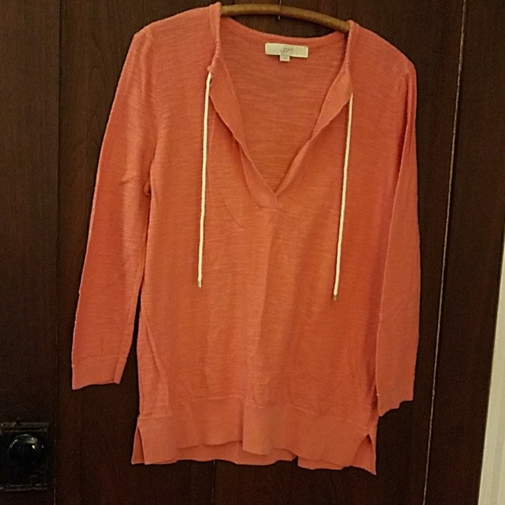 Coral top with drawstring